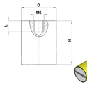 Henger alakú mágneses lencse, belső menettel sárgarézböl - rajz